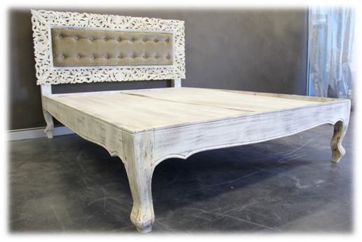 hand carved shabby chic bed